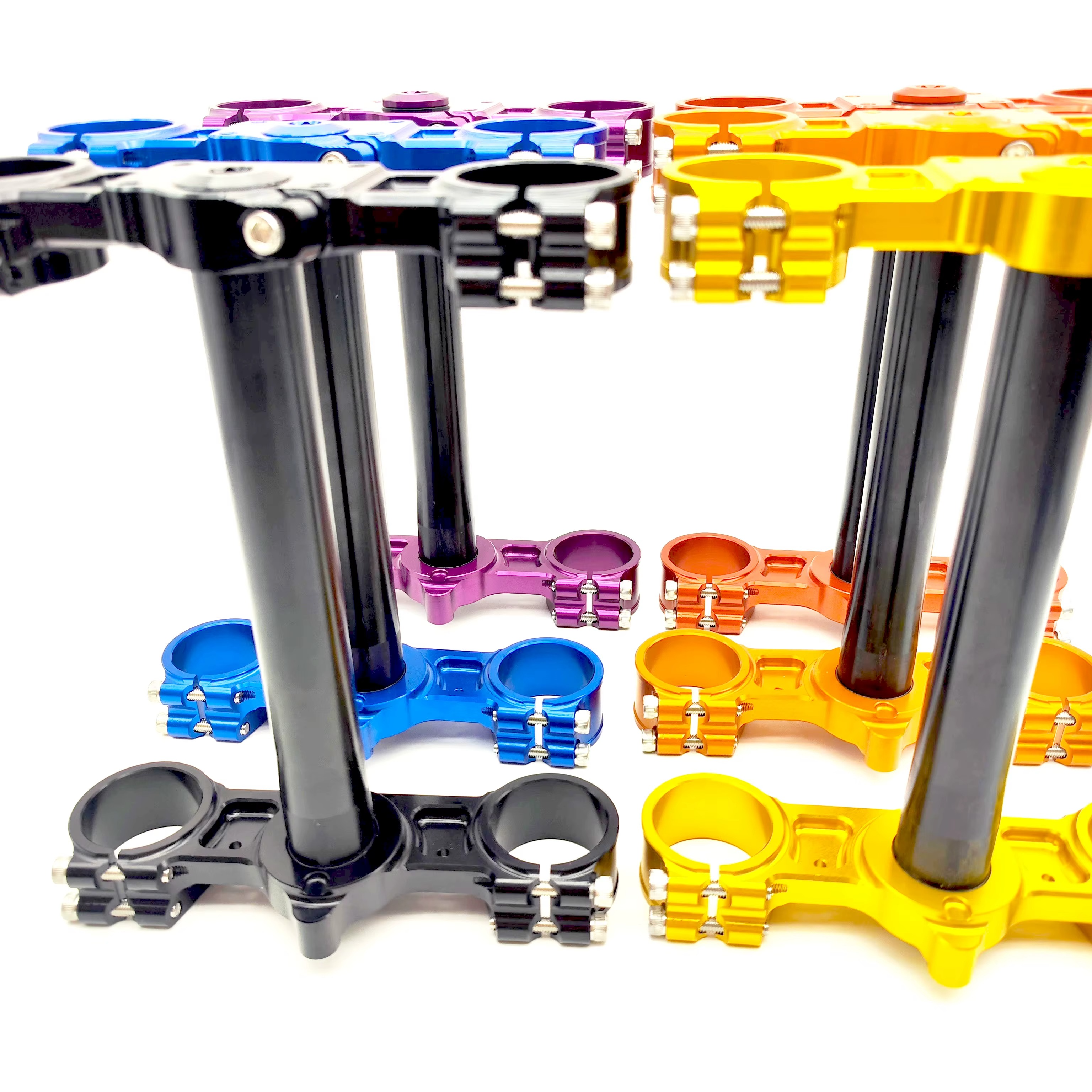 Coloured Fork Clamps for KKE Forks + Direct Mount Stem